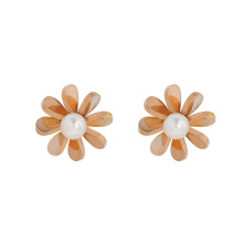 E-673 xuping elegant stainless steel rose gold color flower shape design women's stud earrings